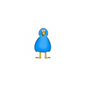 Annis Freund Federle ist ein blauer Vogel, der auf zwei Beinen steht